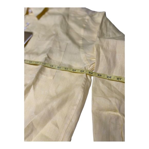 Madeleine Finn Maru Stateroom Baggage Men’s ‎ Large Yellow Button Up Cotton - Picture 10 of 12